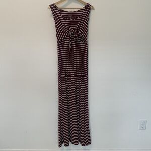 Isabel Maternity Red And White Stripe Maxi Dress Size M
